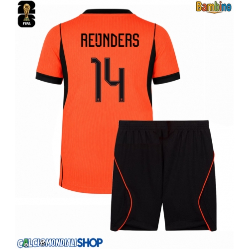 Maglie da calcio Paesi Bassi Tijjani Reijnders #14 Prima Maglia Bambino Mondiali 2026  Manica Corta + Pantaloni corti)